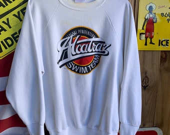 Vintage 1981 Alcatraz Federal Penitentiary Swim Team sweatshirt Size L