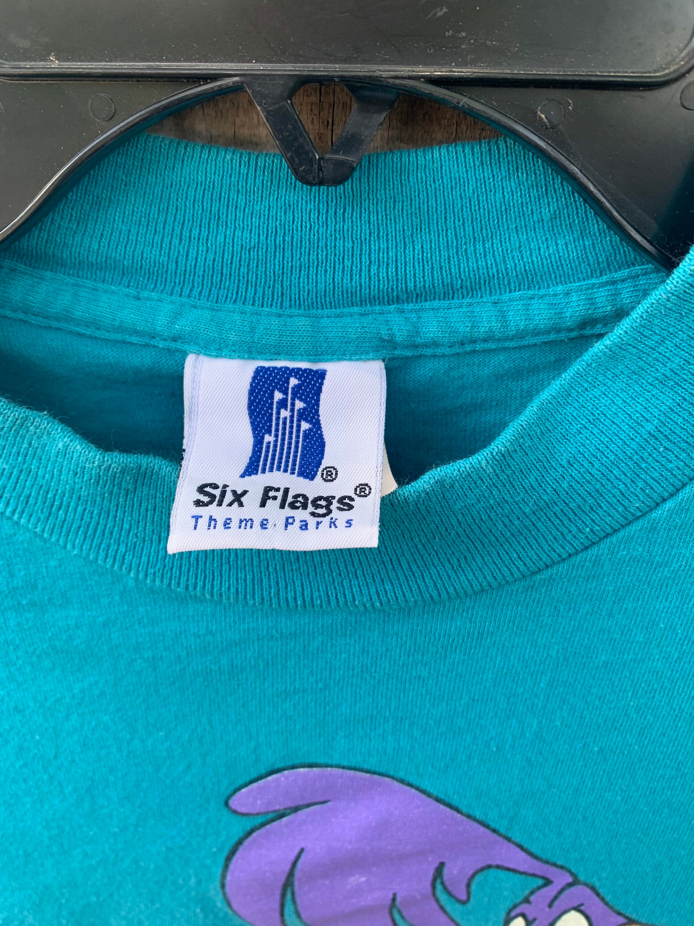 Vintage 1996 Coyote and Roadrunner Six Flags Warner Bros T-shirt 