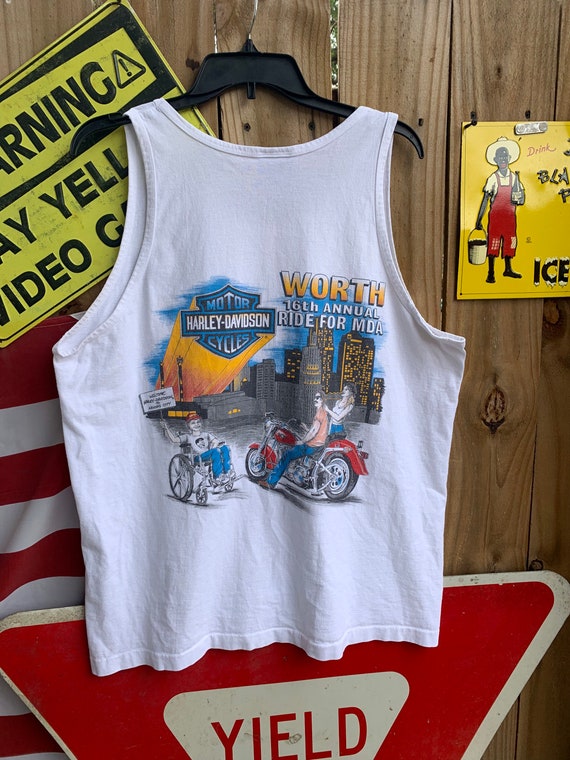 Vintage 90s Harley Davidson Tank Top Size L 16th Annual Ride