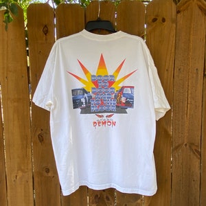 Vintage 90s Demon Speed Racing T-shirt Size 2XL Door to Door and to the Floor !