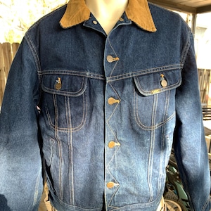 Vintage Lee Storm Rider Jacket / 1970s Denim Jean Jacket Blanket