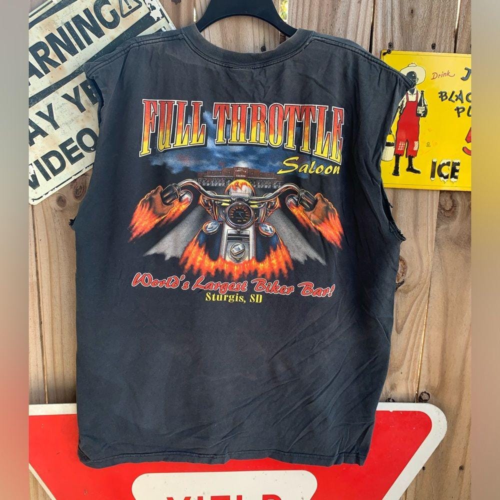 T-Shirt Femme Full Throttle Saloon Blanc - Taille L - Neuf Sans Étiquettes