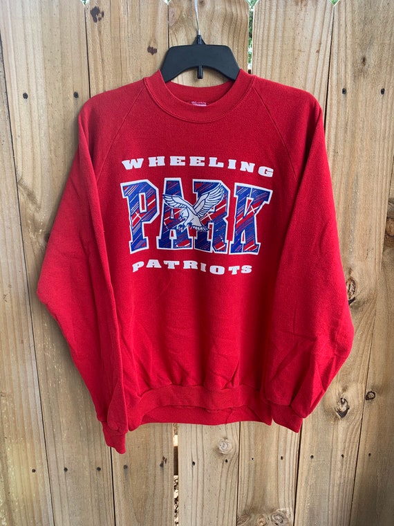 Vintage 80s Wheeling Park Patriots Raglan Sleeves… - image 1