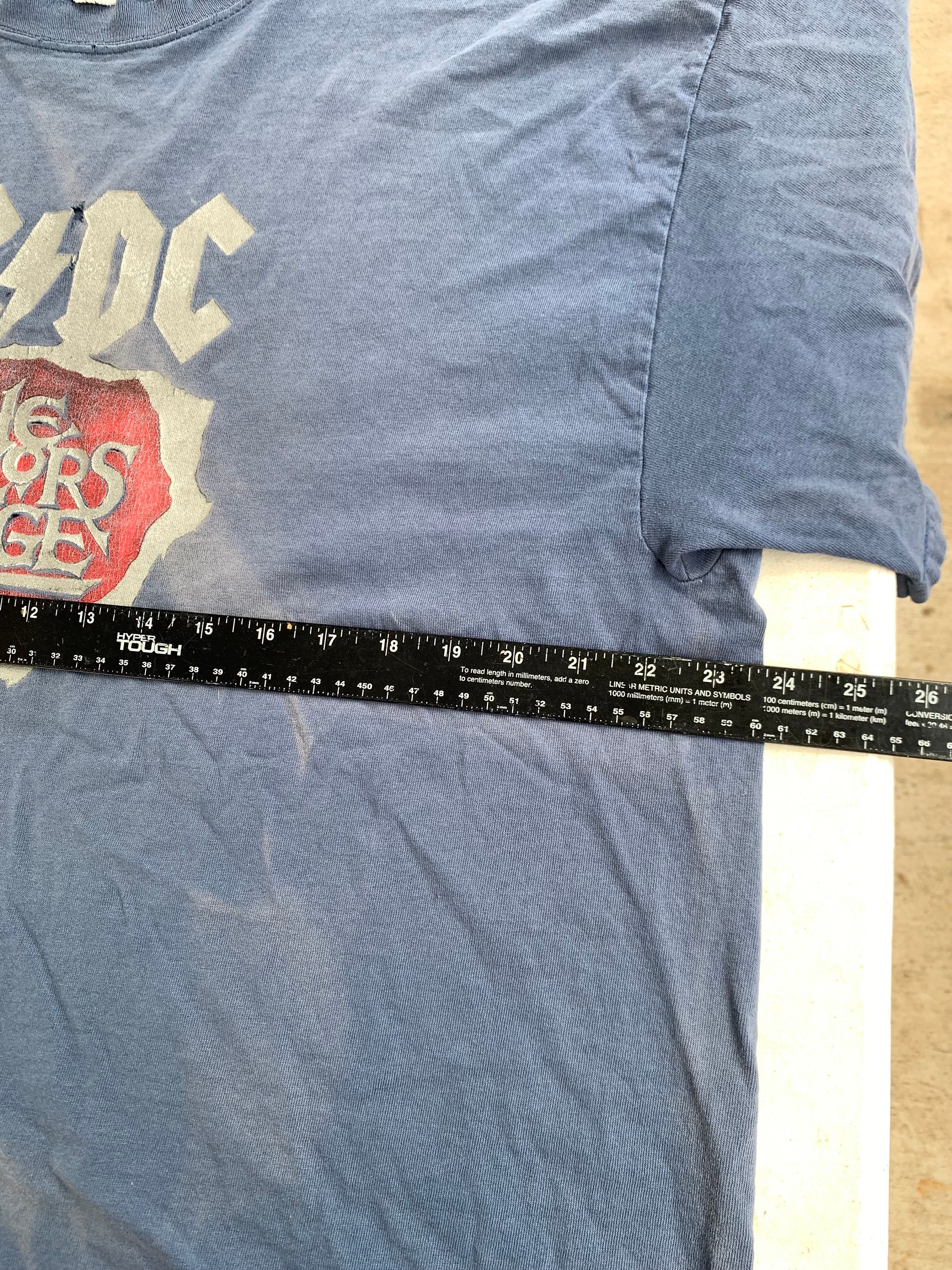 Vintage 90s Ac/dc the Razors Edge Tour Distressed T-shirt Size XL 