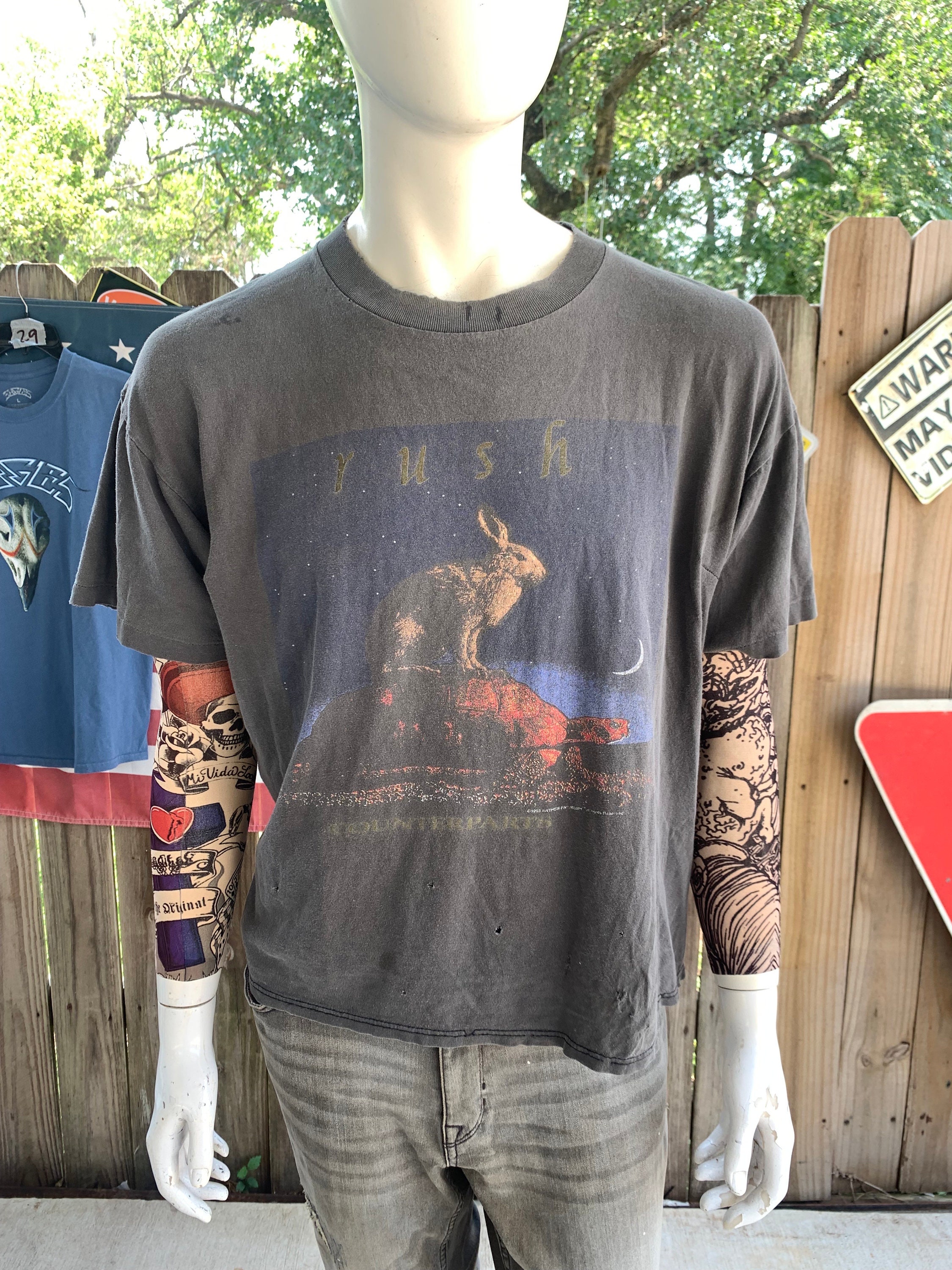 Vintage 90s Rush Counterparts 1993 Band Distressed T Shirt Vintage 90s Rush Counterparts 1993 Band Distressed T Shirt