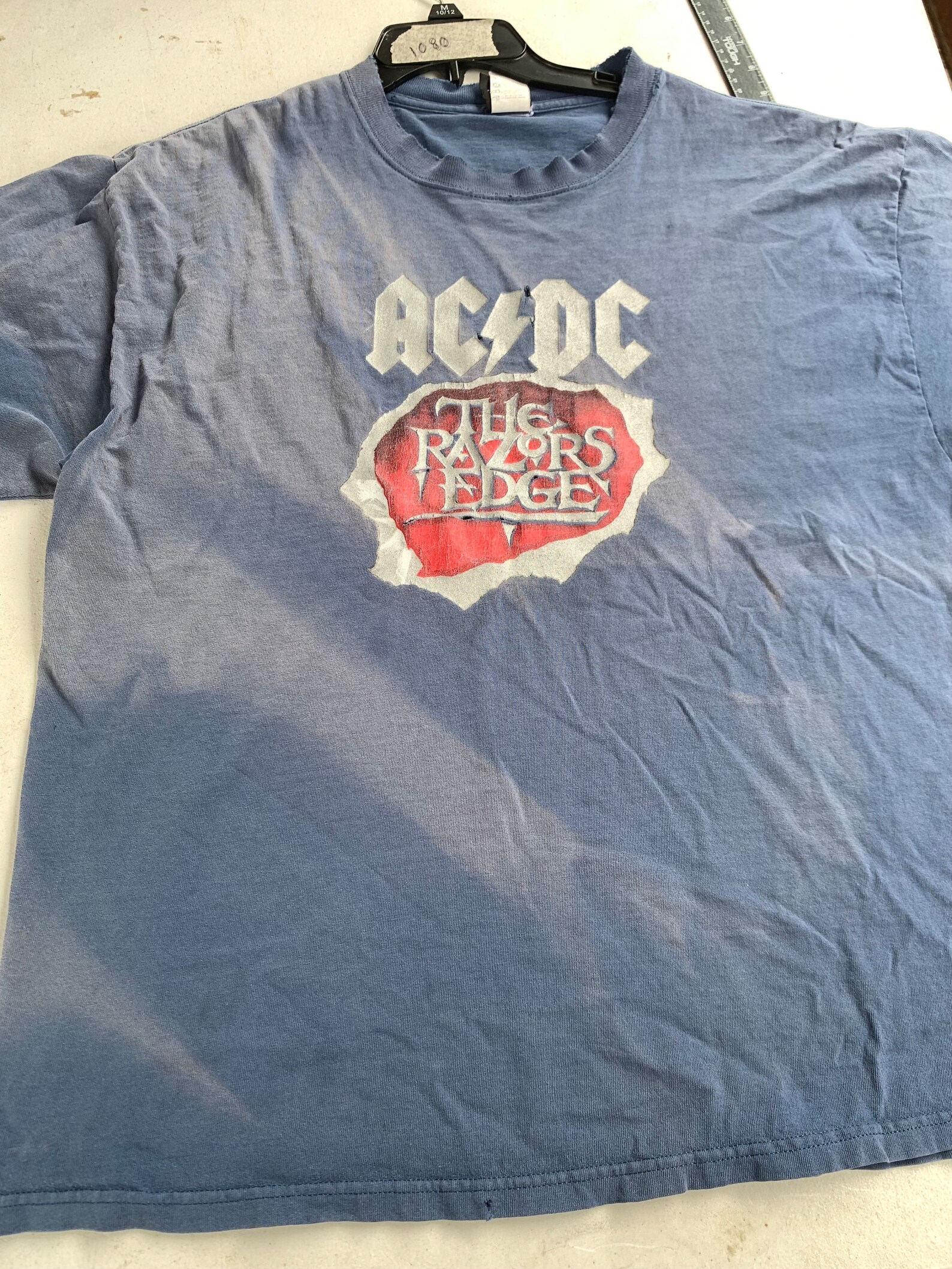 Vintage 90s Ac/dc the Razors Edge Tour Distressed T-shirt Size XL by ...