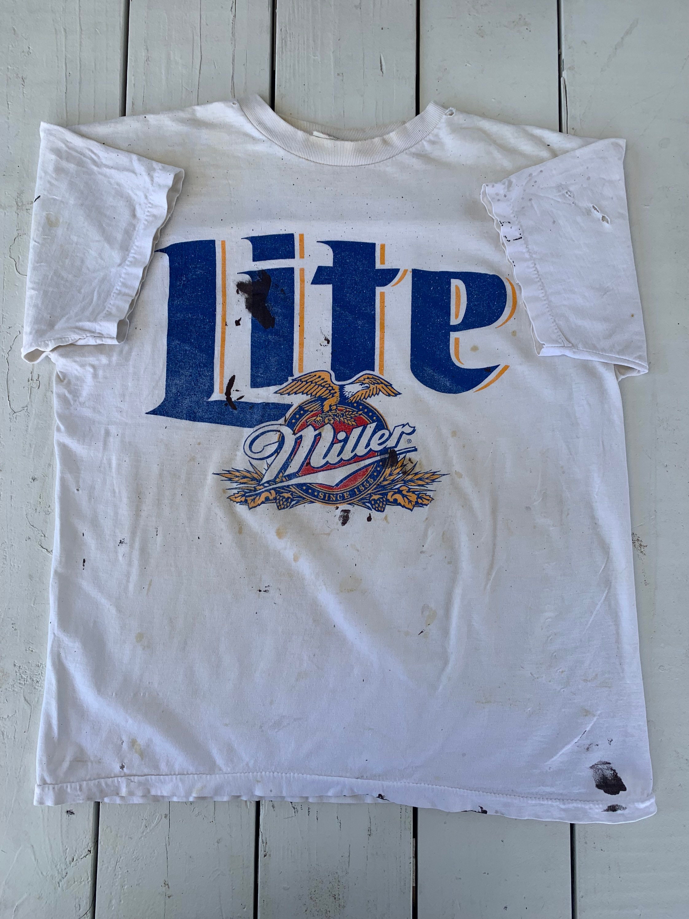 Vintage 90s Miller Lite Beer Distressed 