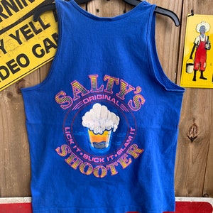 Vintage 80s Salty Raw Bar Tank Top Size L Panama City