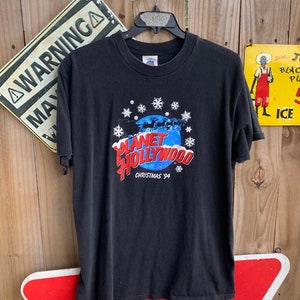 Vintage 1994 Christmas Planet Hollywood Tshirt Size XL