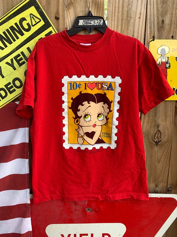Betty Boop古着Tシャツ　USA製 アメリカ製 Betty Boop プリントTシャツ - 古着屋グレープフルーツ
