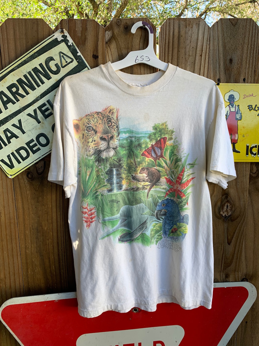 Vintage 90s Rainforest Natute Tshirt Size L by Kathleen Mazzotta