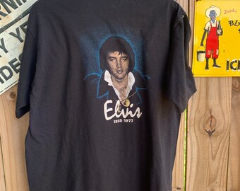 Vintage 70s Elvis Presley Rememberance Tshirt Single Stitch
