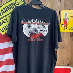 Vintage  00s Casoday Bike Run Route 77 Kansas T-shirt Size XL