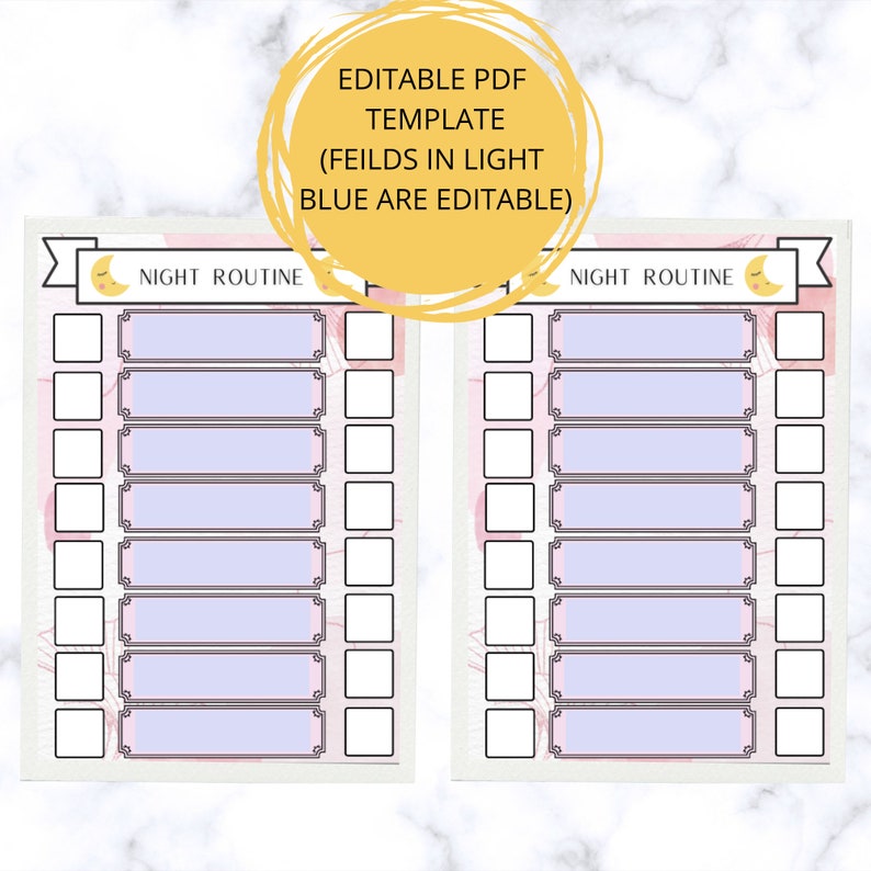 Morning And Night Routine Chart.pdf EDITABLE KIDS GIRLS Morning / Night Routine Charts, Printable Checklist ...