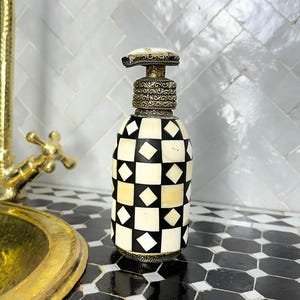 Artisan Brass Soap Dispenser – Resin and Bone Finish, Countertop Bathroom or Kitchen Pump Bottle