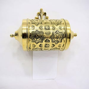 Porta rotolo di carta igienica in ottone vittoriano vintage – Porta carta igienica in ottone inciso