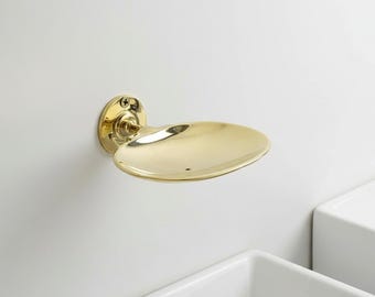 Brass Wall-Mounted Soap Dish – Bathroom Soap Holder | Minimalist for Sink & Shower