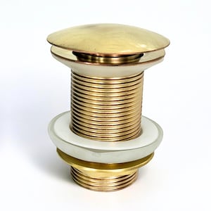Handmade Unlacquered Brass Pop-Up Sink Drain
