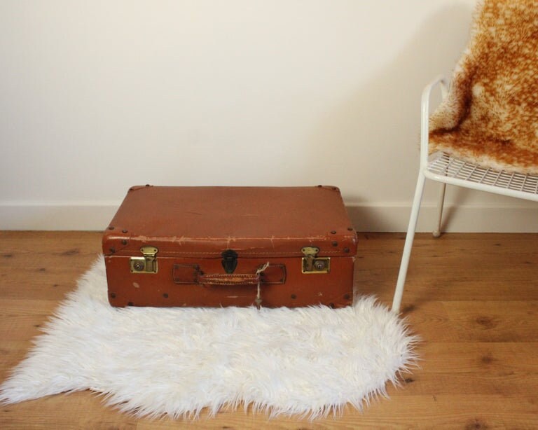 Grande Valise en Carton Vintage