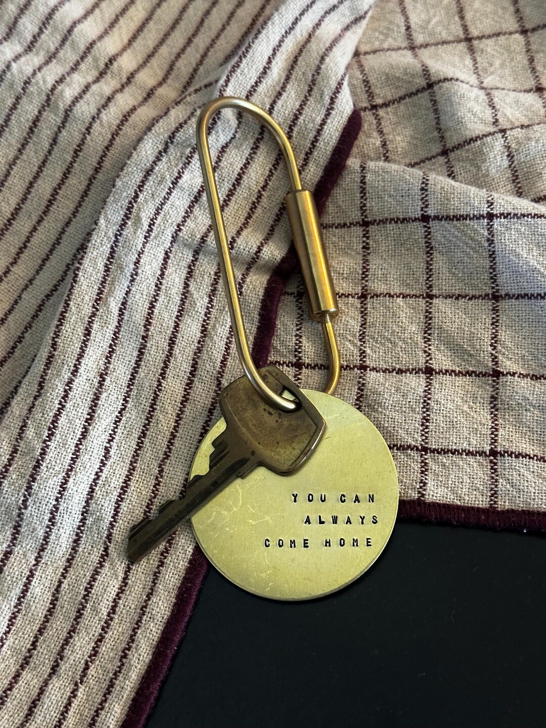 Hand Stamped Brass Graduation Keychain – Sentimental Keepsake for High ...