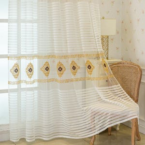 3 Colours  European Style Embroidery Curtains Custom Curtain Made To Measure