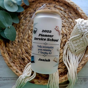 2023 Pioneer Service School Can Glass Tumbler, pioneer school gift, pioneer tumbler, jw gift, JW Pioneer, Pioneer school