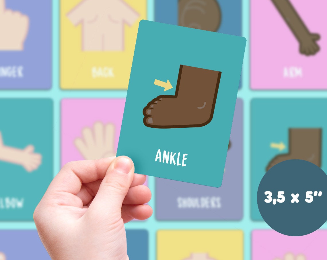 Body Parts Flashcards for Kids Digital and Text Editable Etsy Hong Kong