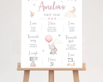 Personalised First Birthday Milestone Poster | Keepsake Sign (Digital Download Available)