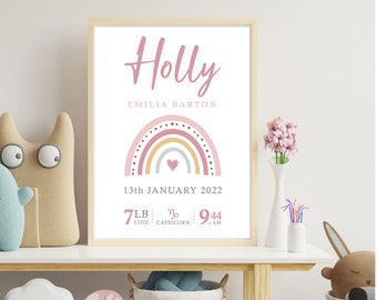 Personalized Baby Name Print | Rainbow Nursery Decor (PDF Available)