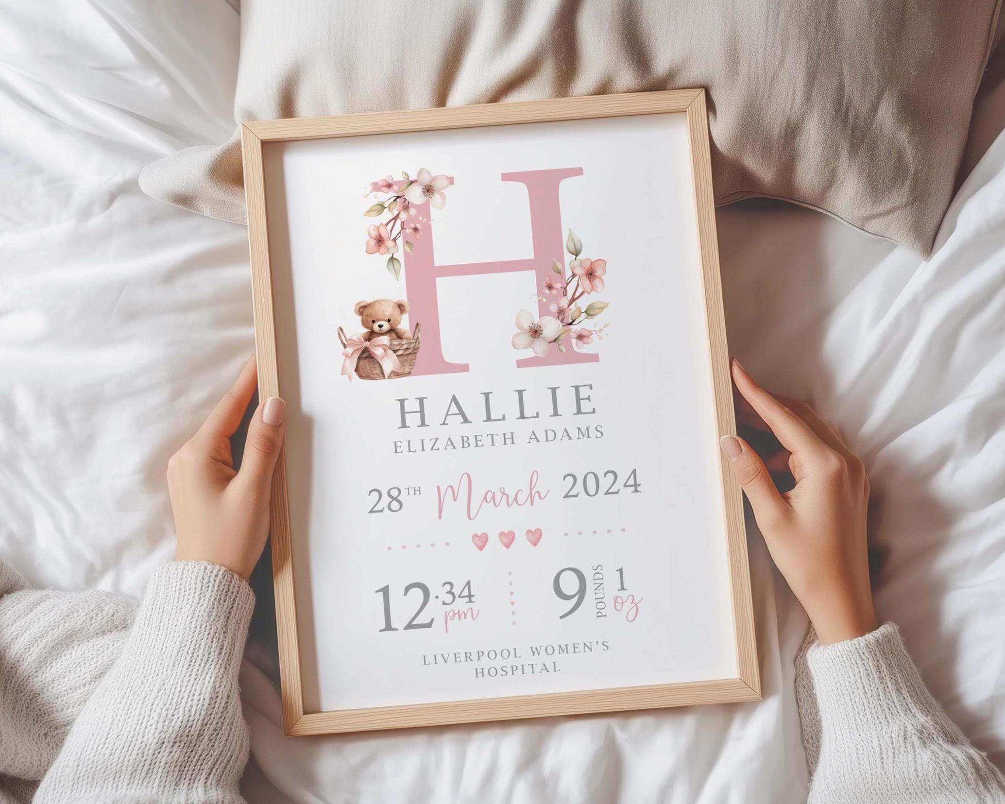 Personalised Birth Details Print | New Baby Gift | Custom Baby Keepsake ...