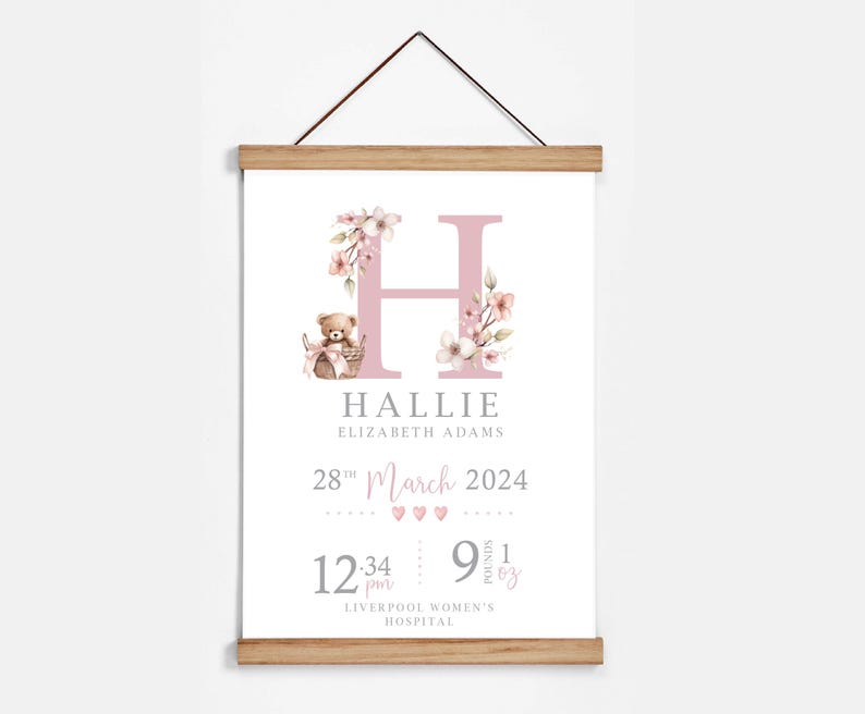 Personalised Birth Details Print | New Baby Gift | Custom Baby Keepsake ...