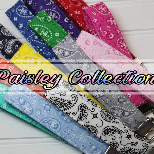 Paisley/Bandana wristlet keychains.