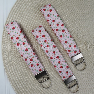 Strawberry Keychain, Keychains, Fabric Keychain, Keychain Accessories, Girly Keychain