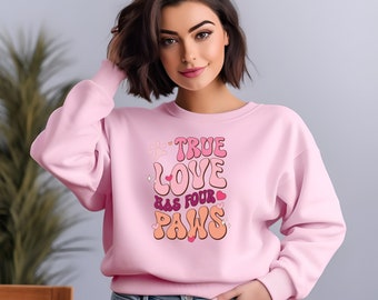 Unisex Heavy Blend™ Crewneck Sudadera San Valentín perros mamá galentine día divertido regalo para ella