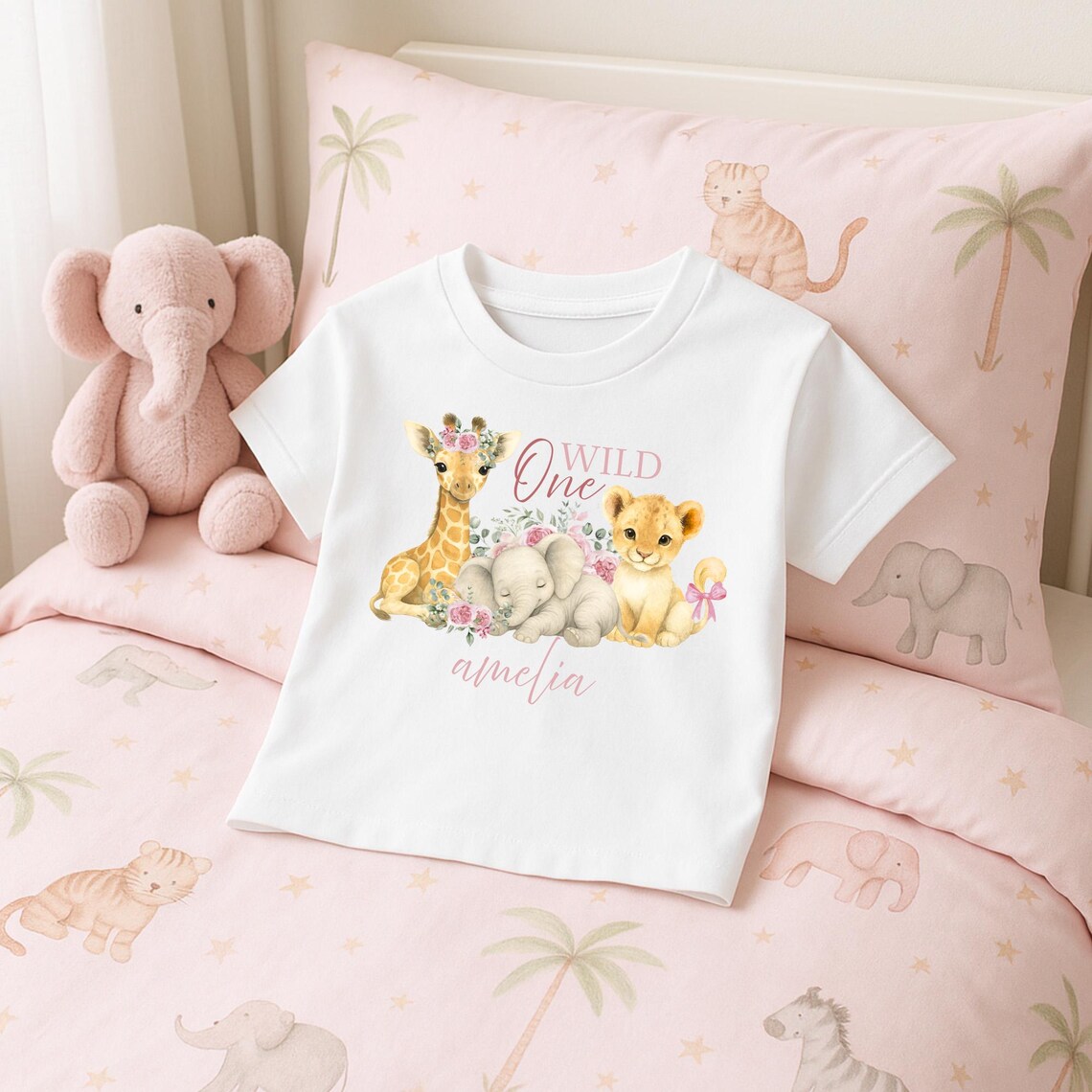 Wild One Safari Animals Birthday T Shirt Personalised Keepsake - Etsy