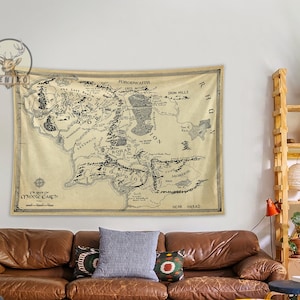 Herr der Ringe Karte Wandteppich, Mittelerde Karte Wandteppich, Karte des Mittelerde Herrn der Ringe