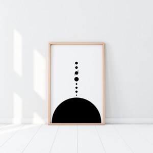 Solar System Print, Instant Printable Art, Office Wall Art, Wall Decor, Prints, Bedroom Art, Kids Room Art, Minimalist Wall Art, Black