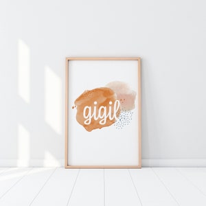 Gigil wall art, Tagalog