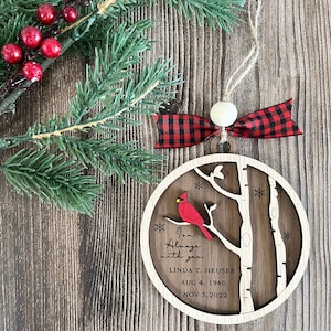 Roter Kardinal Ornament, benutzerdefinierte Ornament, Weihnachtsverzierung, Laser Ornament