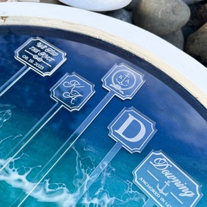 Custom Acrylic Drink Stirrers/Swizzle Sticks/Drink Mixer/Cocktail Stirrer/Wedding Decor/Nautical Theme Wedding/ Beach Wedding/Event Planning