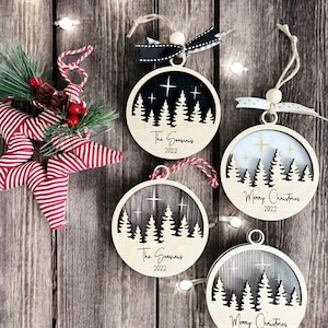 Aangepast gegraveerd ornament, kerstfamilieornament, aangepast handgemaakt kerstcadeau