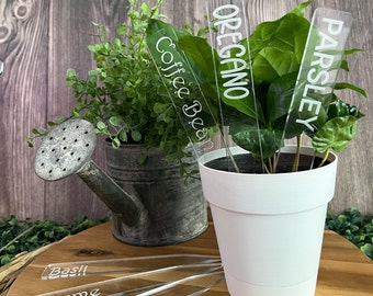 Garden Stakes, Herb Labels, Plant Labels, Planter Markers, Vegetable Labels, Herb Stakes, Gift for Gardner, Acrylic Garden Stakes,