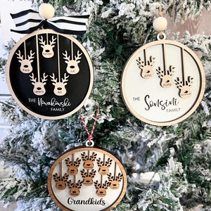 Custom Family Ornament: Engraved Ornaments, Wooden Christmas Ornaments