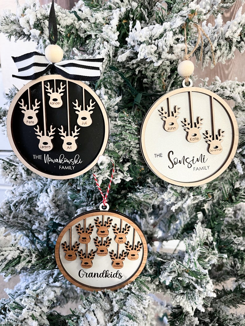 Custom Ornament, Family Ornament, Name Ornament, Engraved Ornament, Handmade Ornament image 1