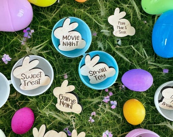 Wooden Bunny Reward Tokens: Easter Egg Hunt Fillers