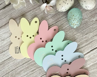 Personalized Easter Basket Tag: Acrylic Bunny Peep Name Tag