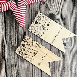 Christmas Theme Custom Name Tag, Christmas Tag, Gift Tag, Stocking Tag, Personalized Tag