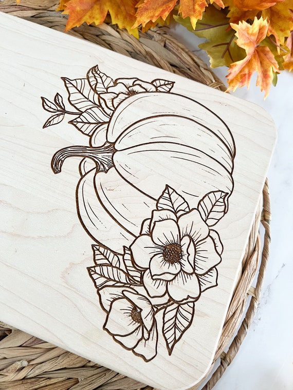 Planche à Découper En Bois Forme Citrouille Halloween - 30.5x33 Cm, Avec Poignée, Pour Cuisine, Charcuterie, Décoration Fête - Idée Cadeau