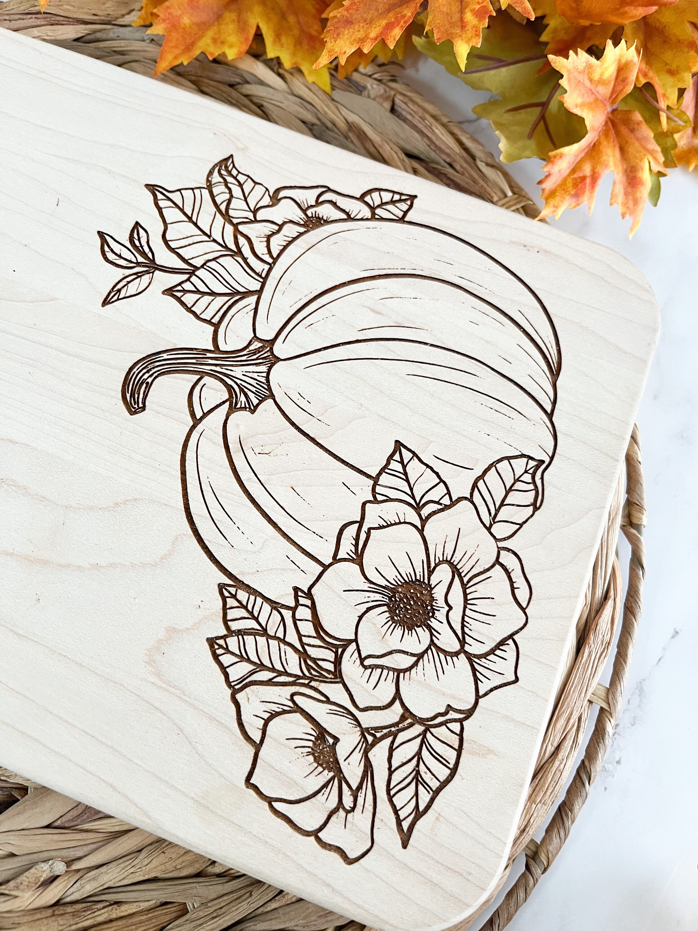 Engraved Maple Pumpkin Cutting Board: Fall Decor Charcuterie Board - Etsy