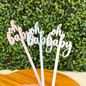 Custom Drink Stirrer, Cocktail Stirrer, Baby Shower Decor, Swizzle Stick, Party Serverware, Acrylic Drink Mixer, Event Party Decor,Set of 10
